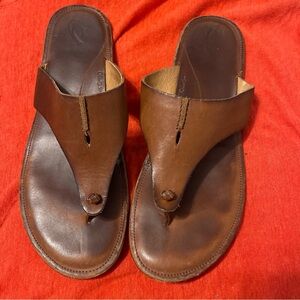 Menorcan-Style Brown Leather Thong Sandals